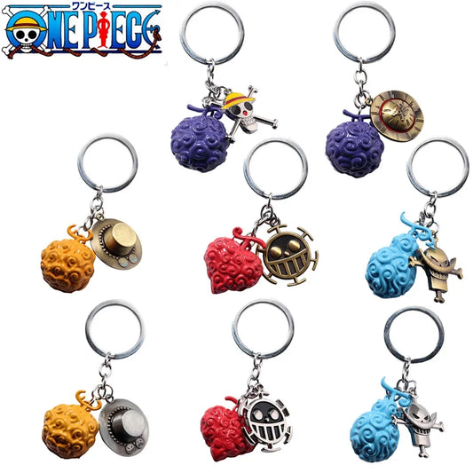 One Piece Metal Keychain Devil Fruit