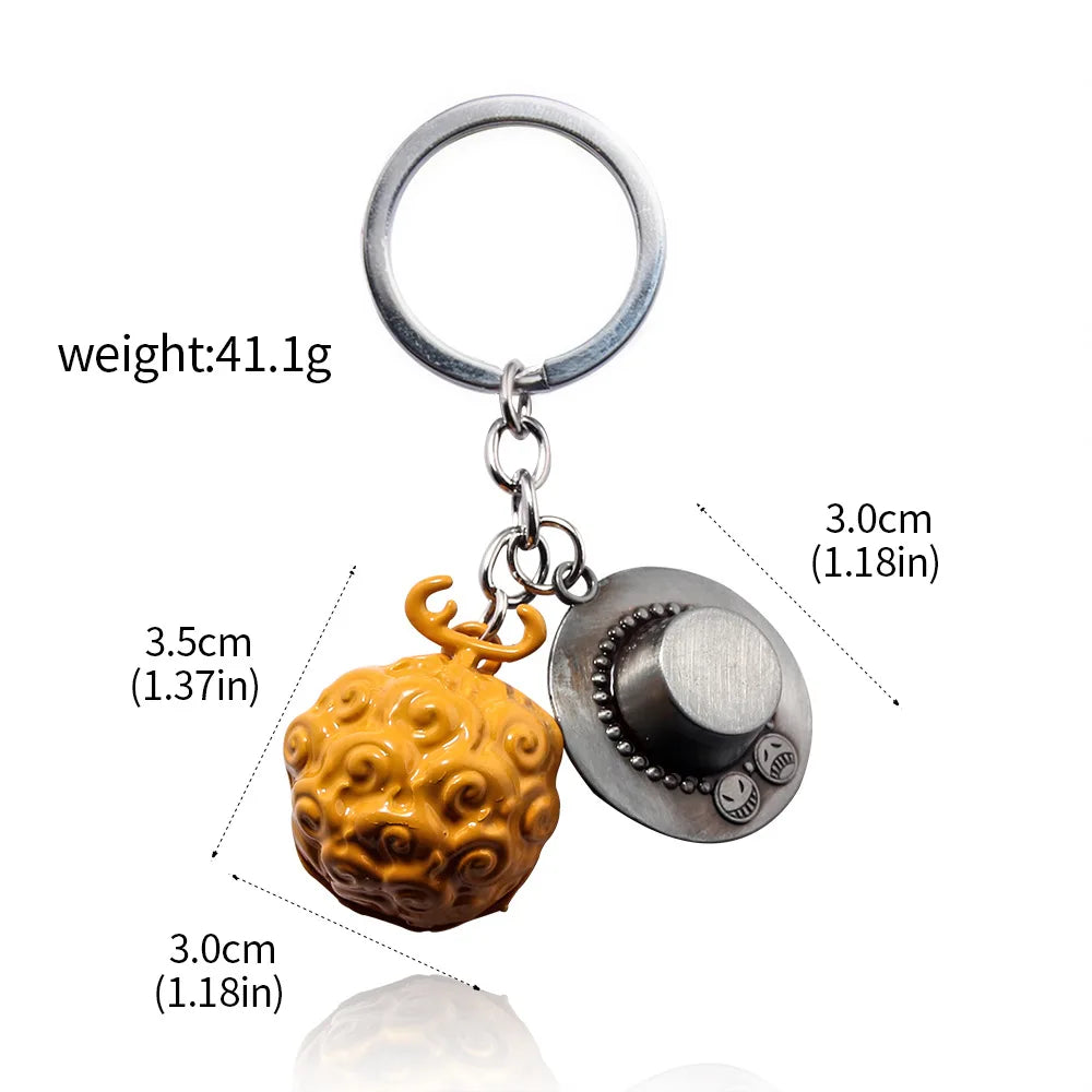 One Piece Metal Keychain Devil Fruit